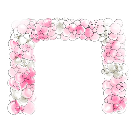 Balonowa girlanda na stelażu kwadratowym bramka balonowa organiczna