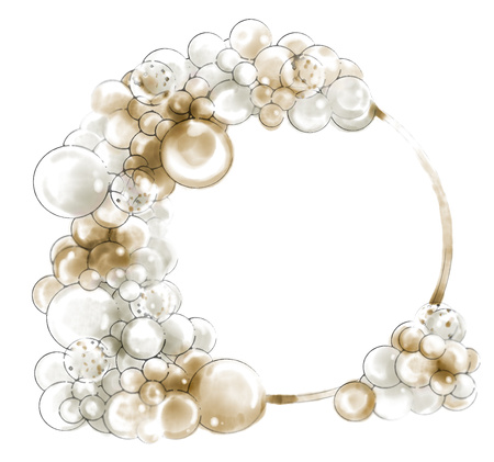 Balonowa girlanda na stelażu koło organiczna połowa koła