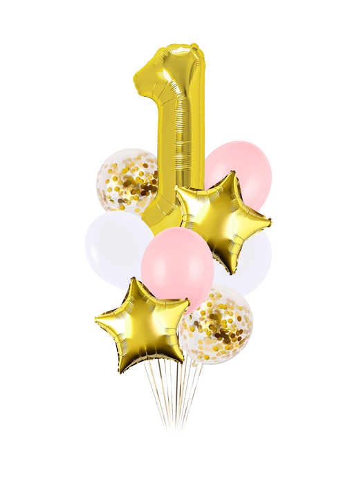 Zestaw balonów Bukiet balonowy Roczek złoty (9 szt.)