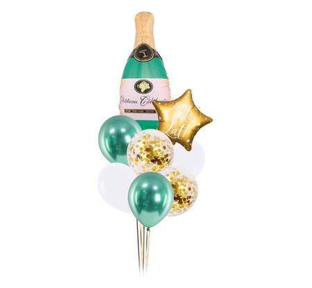 Zestaw balonów Bukiet balonowy urodzinowy z szampanem dla NIEJ ( 8 szt.)