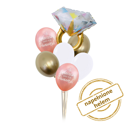 Zestaw Balonów Bukiet balonowy WIECZÓR PANIEŃSKI (7 szt.) Z HELEM