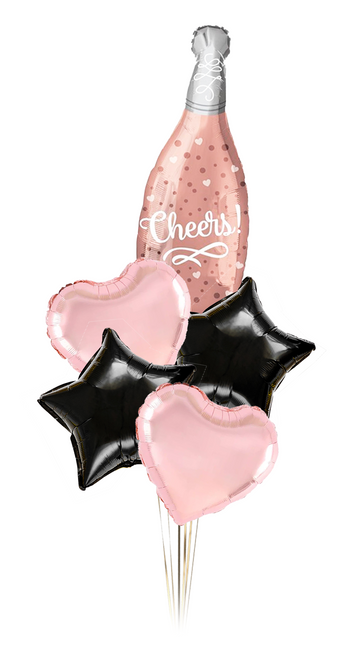 Zestaw balonów Bukiet balonowy z butelką szampana 5 szt.