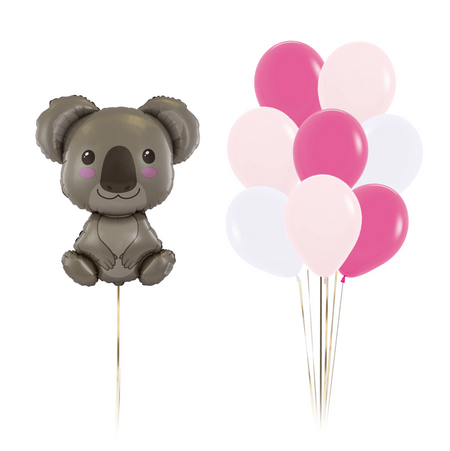 Zestaw balonów Bukiet balonowy różowy z Misiem Koala 9 szt. Z HELEM
