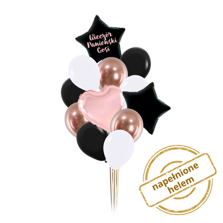 Zestaw balonów Bukiet balonowy Glamour z personalizacją (12 szt.) Z HELEM