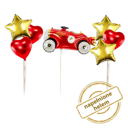 Zestaw balonów Bukiet balonowy z samochodem retro 7 szt. Z HELEM