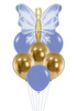 Zestaw balonów Bukiet balonowy z Motylem fioletowo złoty (7 szt.) Z HELEM