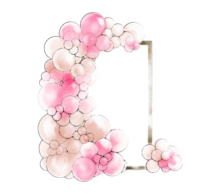 Balonowa girlanda na stelażu kwadrat organiczna połowa