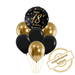 Zestaw balonów Bukiet balonowy na 18 urodziny czarno złoty (7 szt.) Z HELEM