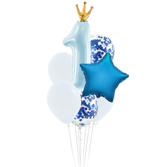 Zestaw balonów Bukiet balonowy Roczek chłopca niebieski (7 szt.)