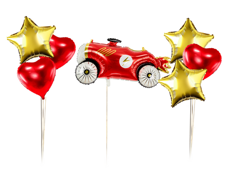 Zestaw balonów Bukiet balonowy z samochodem retro 7 szt. Z HELEM
