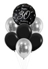 Zestaw balonów Bukiet balonowy na 30 urodziny czarno srebrny (7 szt.) Z HELEM