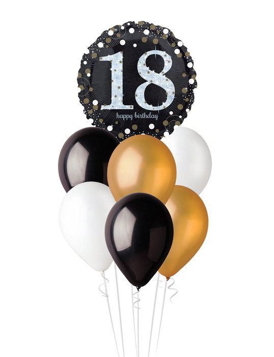 Zestaw balonów Bukiet balonowy 18 urodziny na Osiemnastkę (7 szt.)