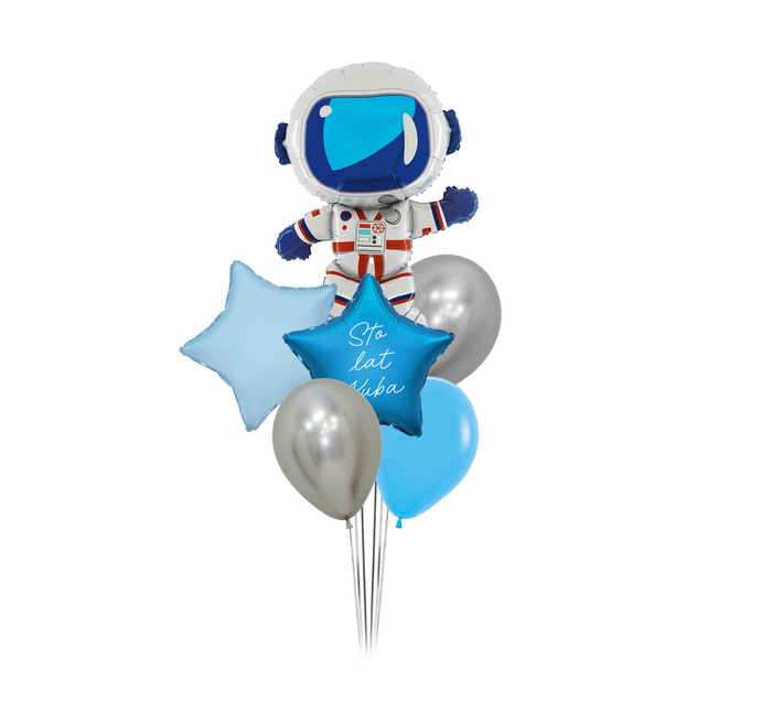 Zestaw balonów Bukiet balonowy KOSMOS Astronauta z personalizacją ( 6 szt.)