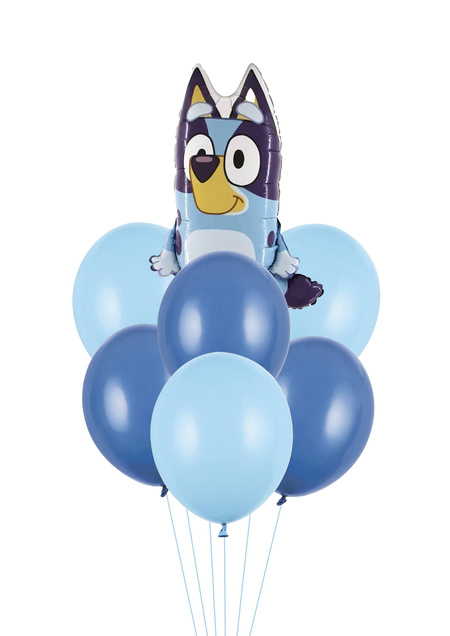 Zestaw balonów Bukiet balonowy Bluey 7 szt. Z HELEM