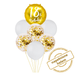 Zestaw balonów Bukiet balonowy na 18 urodziny biało złoty ( 7 szt.) Z HELEM