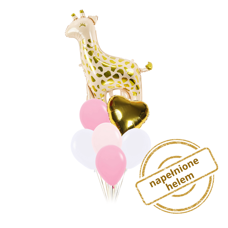 Zestaw balonów Bukiet balonowy z żyrafą (7 szt.) Z HELEM