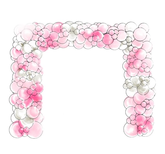 Balonowa girlanda na stelażu kwadratowym bramka balonowa organiczna