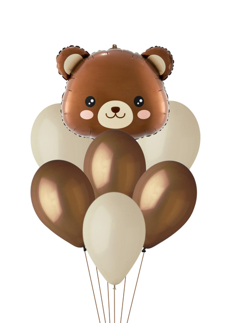 Zestaw balonów Bukiet balonowy z Misiem 7 szt. Z HELEM