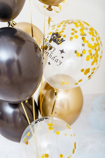 Zestaw balonów z czarną gwiazdką bukiet balonowy (10 szt.) Z HELEM