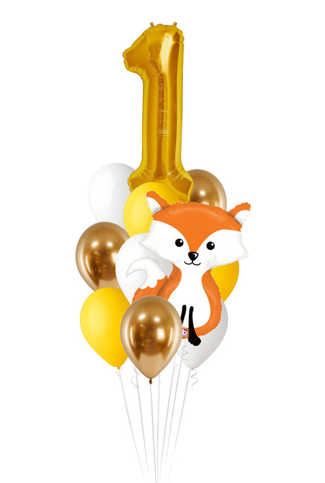 Zestaw balonów Bukiet balonowy Roczek WoodLand ( 11 szt.)