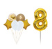 Zestaw balonów Bukiet balonowy Złoty z gwiazdką i 1 cyfrą do wyboru (7 szt.) Z HELEM