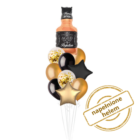 Zestaw balonów bukiet balonowy Dla niego Whisky Duży (10 szt.) Z HELEM