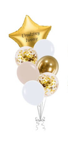 Zestaw balonów bukiet balonowy z gwiazdką i personalizacją (7 szt.)