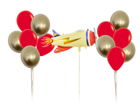 Zestaw balonów Bukiet balonowy z samolotem retro 13 szt.